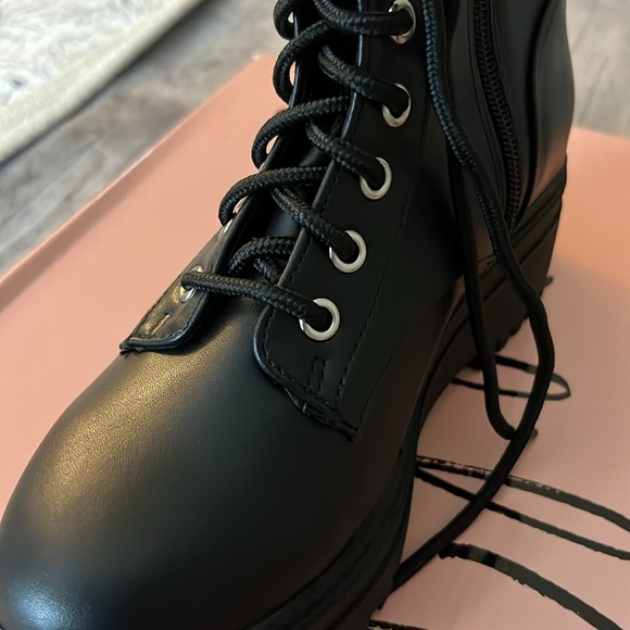Wild Pair — Black Lace Up Combat Boots - Picture 4 of 6